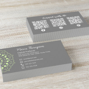 Tarjeta De Visita Moderna Moda Profesional QR Código Medios Sociales