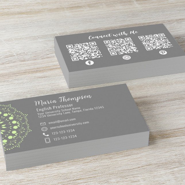 Tarjeta De Visita Moderna Moda Profesional QR Código Medios Sociales (Subido por el creador)
