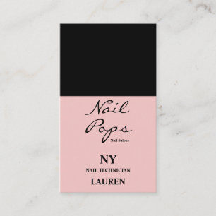 Tarjeta De Visita Moderna moda rosa rosa rosa elegante esmalte de uñ