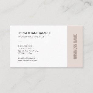 Tarjeta De Visita Moderna Moda Sleek Trendy Beige Brown Plain Compan