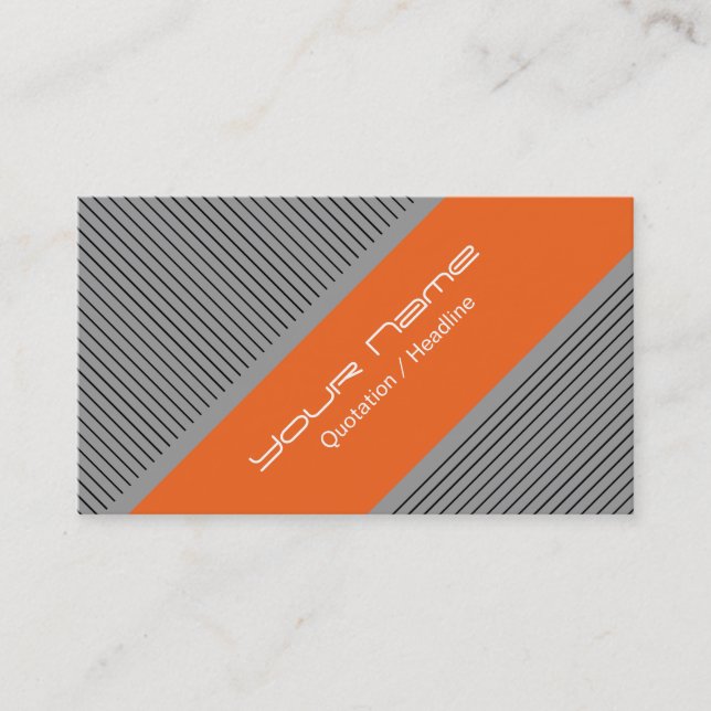 Tarjeta de visita moderna naranja (Anverso)