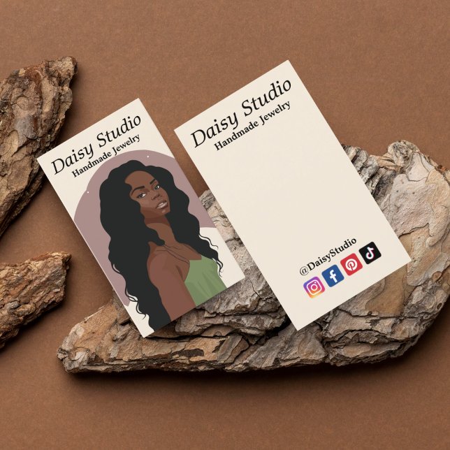 Tarjeta De Visita Moderna pantalla de joyería de retrato Chica (Subido por el creador)