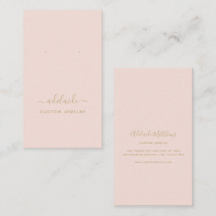 Tarjeta De Visita Moderna pantalla Rubor Pink Gold Jewelry Earring