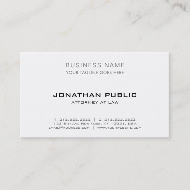 Tarjeta de visita moderna para abogado profesional (Anverso)