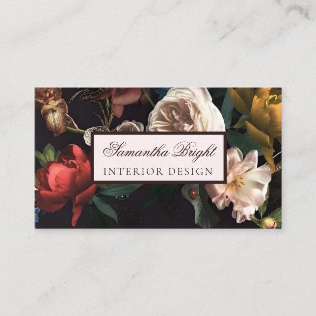 Tarjeta de visita moderna para Bouquet floral (Anverso)