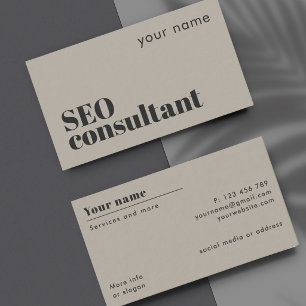 Tarjeta de visita moderna para consultor de SEO