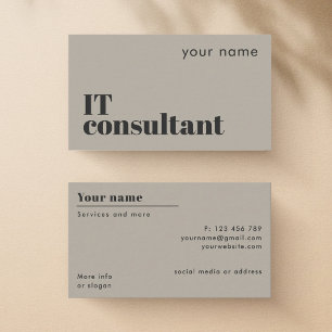 Tarjeta de visita moderna para consultor de TI