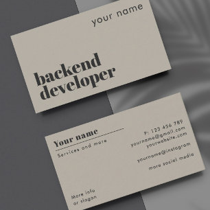 Tarjeta de visita moderna para desarrollador Backe