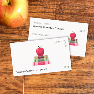Tarjeta de visita moderna para tutores de manzana