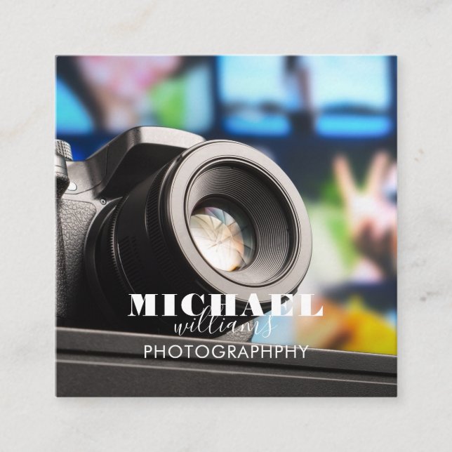 Tarjeta de visita moderna Photo Square - 2,5" x 2, (Anverso)