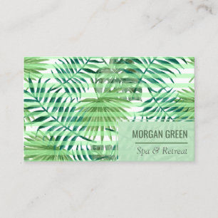 Tarjeta De Visita Moderna planta de acuarela tropical, retablo de sp
