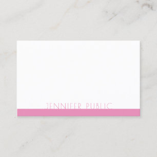 Tarjeta De Visita Moderna plantilla de color blanco rosa elegante pr