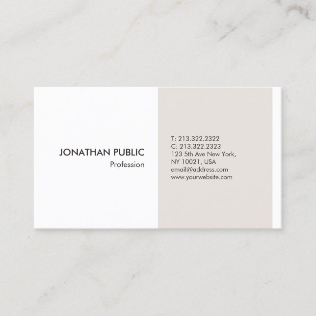 Tarjeta De Visita Moderna plantilla de diseño simple profesional ele (Anverso)