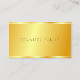 Tarjeta De Visita Moderna plantilla Faux Gold Profesional Elegante