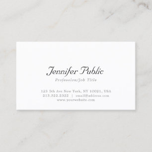 Tarjeta De Visita Moderna plantilla Minimalista elegante blanca simp