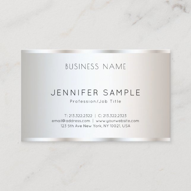 Tarjeta De Visita Moderna plantilla minimalista elegante profesional (Anverso)