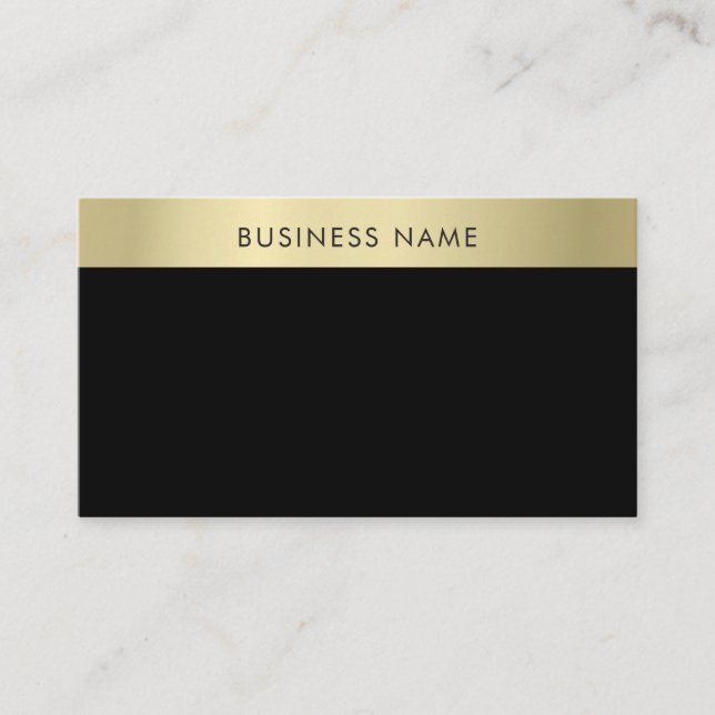 Tarjeta De Visita Moderna plantilla moderna de oro negro elegante (Anverso)