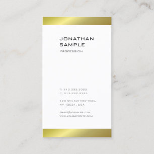 Tarjeta De Visita Moderna plantilla moderna y elegante de oro blanco