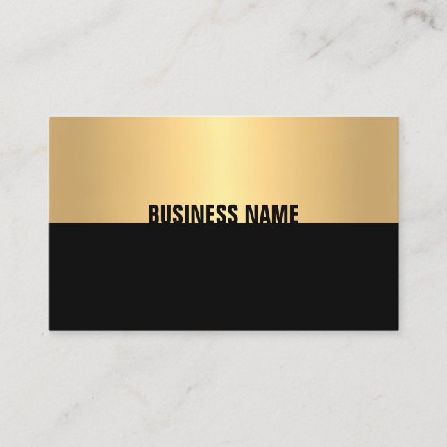 Tarjeta De Visita Moderna plantilla profesional elegante de oro negr (Anverso)