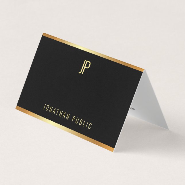 Tarjeta De Visita Moderna plantilla profesional Glamour Gold Elegant (Anverso)