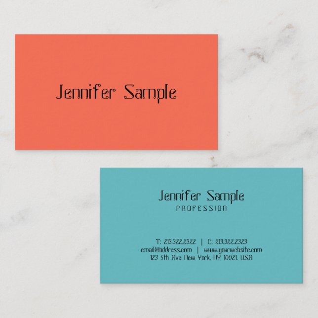 Tarjeta De Visita Moderna plantilla profesional Minimalista elegante (Anverso / Reverso)