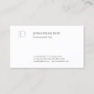 Tarjeta De Visita Moderna plantilla simple de monograma creativo bla