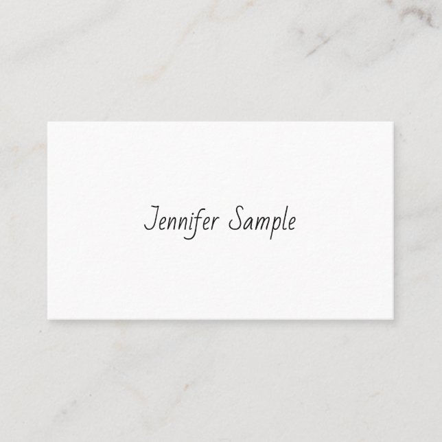 Tarjeta De Visita Moderna plantilla simple manuscrita texto elegante (Anverso)