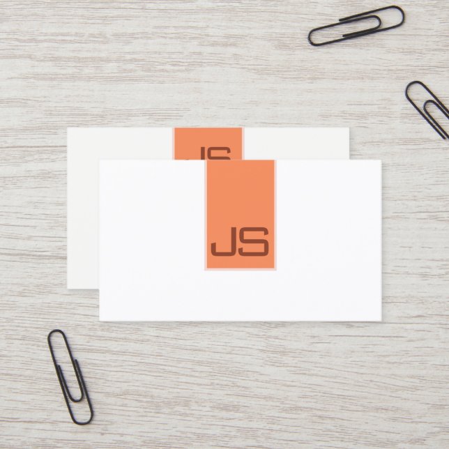 Tarjeta De Visita Moderna plantilla simple Monograma Elegante Empres (Anverso/Reverso In Situ)