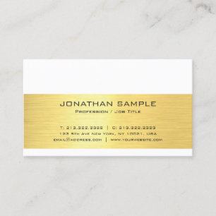 Tarjeta De Visita Moderna Profesional Elegante Estilo Oro Moderno