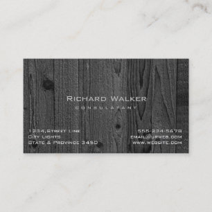 Tarjeta De Visita Moderna Profesional elegante Madera Negra Simple
