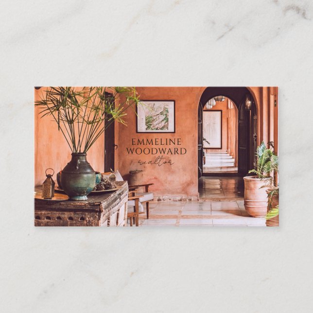 Tarjeta De Visita Moderna propiedad inmobiliaria del reactor interio (Anverso)