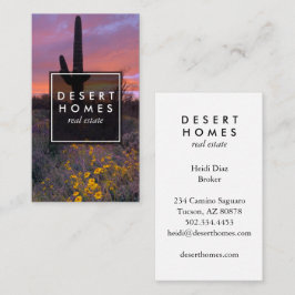 Tarjeta De Visita Moderna propiedad inmobiliaria Saguaro Sunset Dese