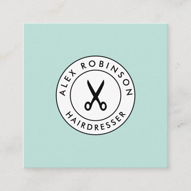 Tarjeta de visita moderna retra del cuadrado del (Anverso)