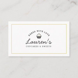 Tarjeta De Visita Moderna retro panadería doméstica Logo Cupcakes Sw