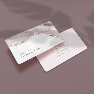 Tarjeta de visita moderna Rosa Gold Art Deco