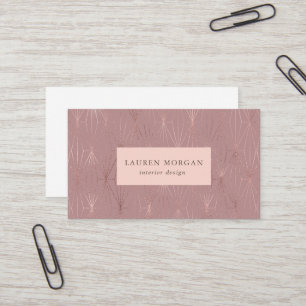 Tarjeta de visita moderna Rosa Gold Art Deco
