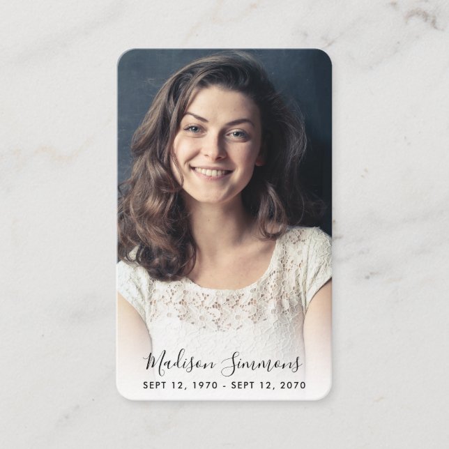 Tarjeta De Visita Moderna simpatía por la foto Elegante conmemoració (Anverso)