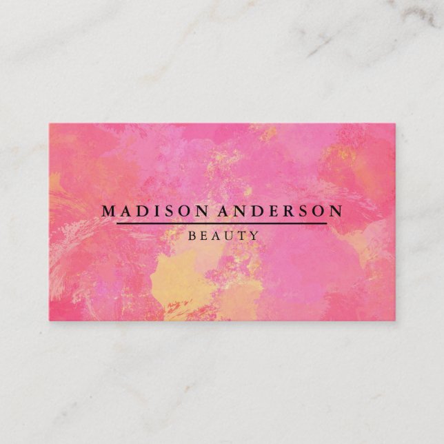 Tarjeta De Visita Moderna, simple y clásica, de belleza rosa (Anverso)