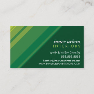 Tarjeta De Visita MODERNA STRIPE negrita verde fresco monocromo fres