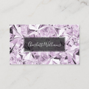 Tarjeta De Visita Moderna textura de diamante morado de moda