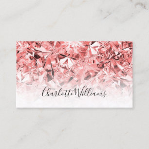 Tarjeta De Visita Moderna textura de diamante rosado a la moda
