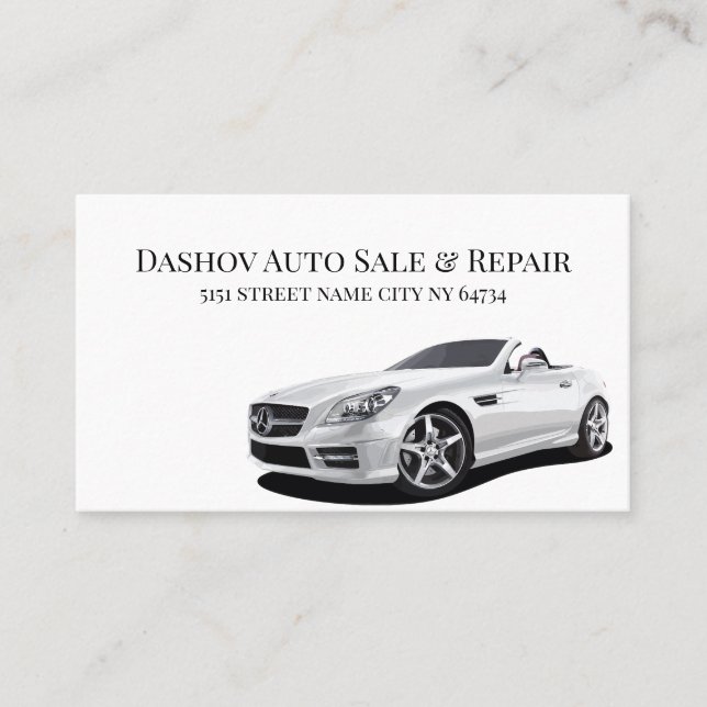 Tarjeta De Visita Moderna tienda de reparación de ventas automáticas (Anverso)