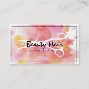 Tarjeta De Visita Moderna tijera colorida Hair Beauty Salon