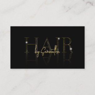 Tarjeta De Visita moderna tipografía de oro rosa estilista de pelo d