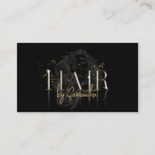 Tarjeta De Visita moderna tipografía de oro rosa estilista de pelo d