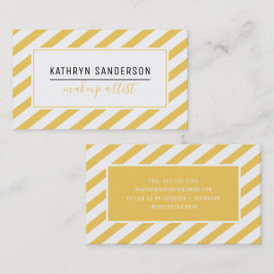 Tarjeta De Visita MODERNA TIRA MÍNIMA simple mostaza amarillo blanco