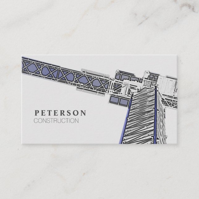 Tarjeta De Visita Moderna Torre de Construcción de Edificios Gris (Anverso)
