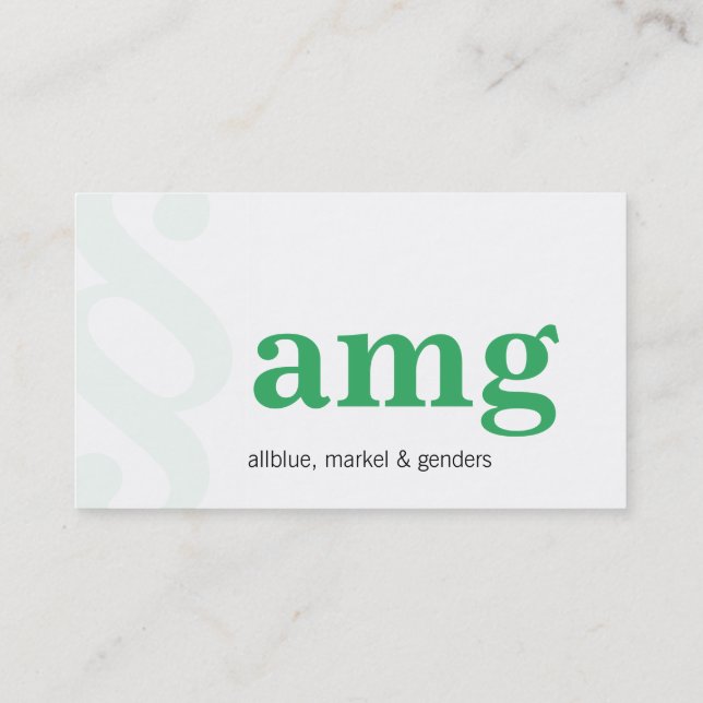 Tarjeta De Visita Moderna y clara con verde (Reverso)