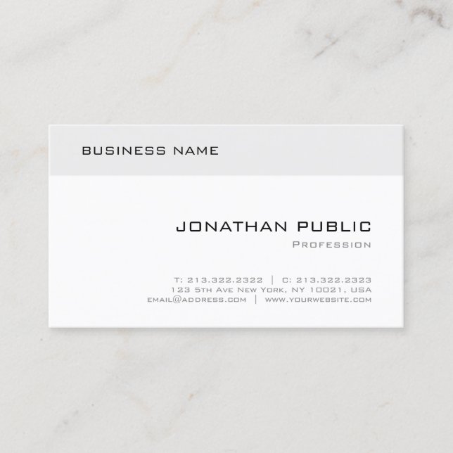 Tarjeta De Visita Moderna y creativa moderna plantilla elegante senc (Anverso)