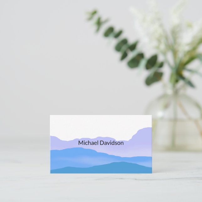Tarjeta De Visita Moderna y elegante acuarela Azul Resumen Minimalis (Anverso de pie)